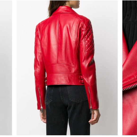 Brand New, Never worn Dsquared2 quilted detail zip-up leather jacket with tags - Picture 3 of 10